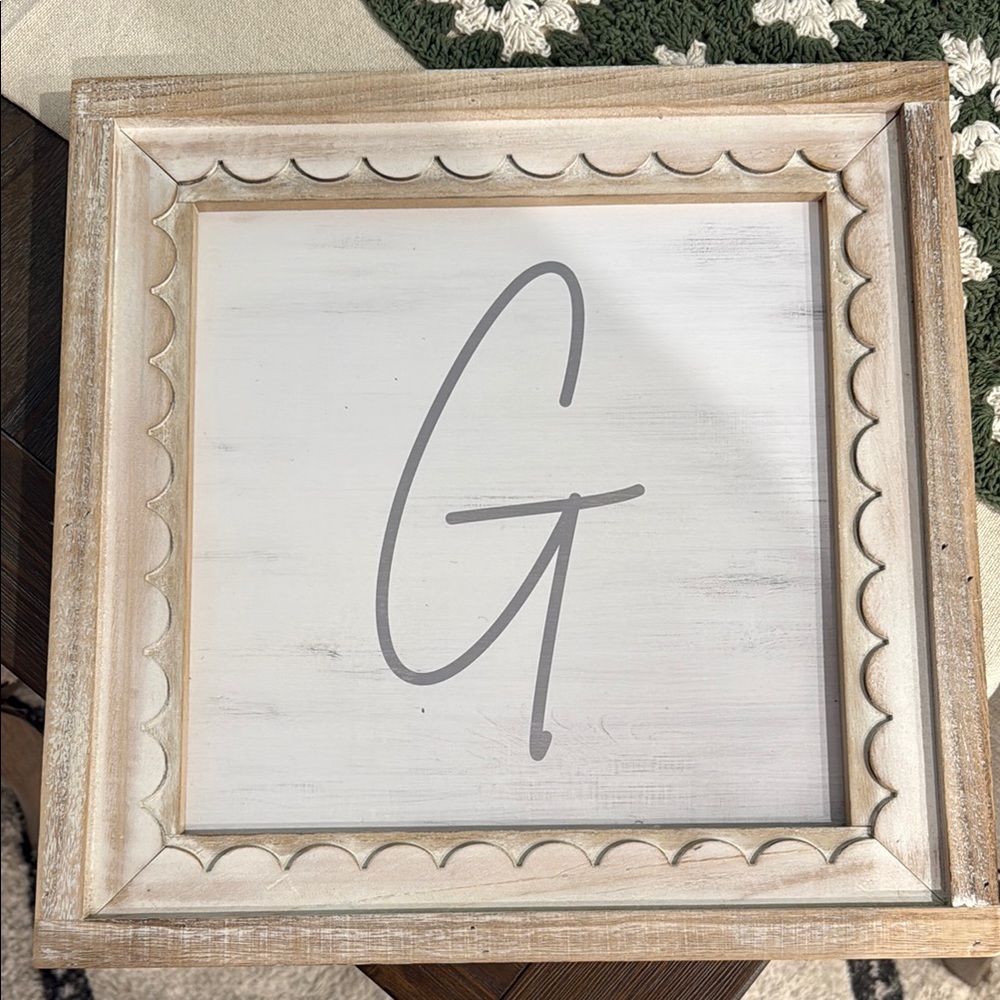 Rustic White and Brown Monogram Wall Art
